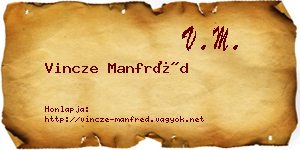 Vincze Manfréd névjegykártya